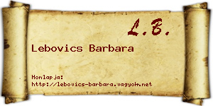 Lebovics Barbara névjegykártya
