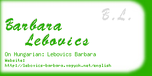 barbara lebovics business card